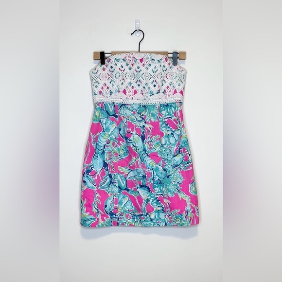 Lilly Pulitzer Brynn Dress Lobsters in Love , sz 4 - Picture 3 of 10